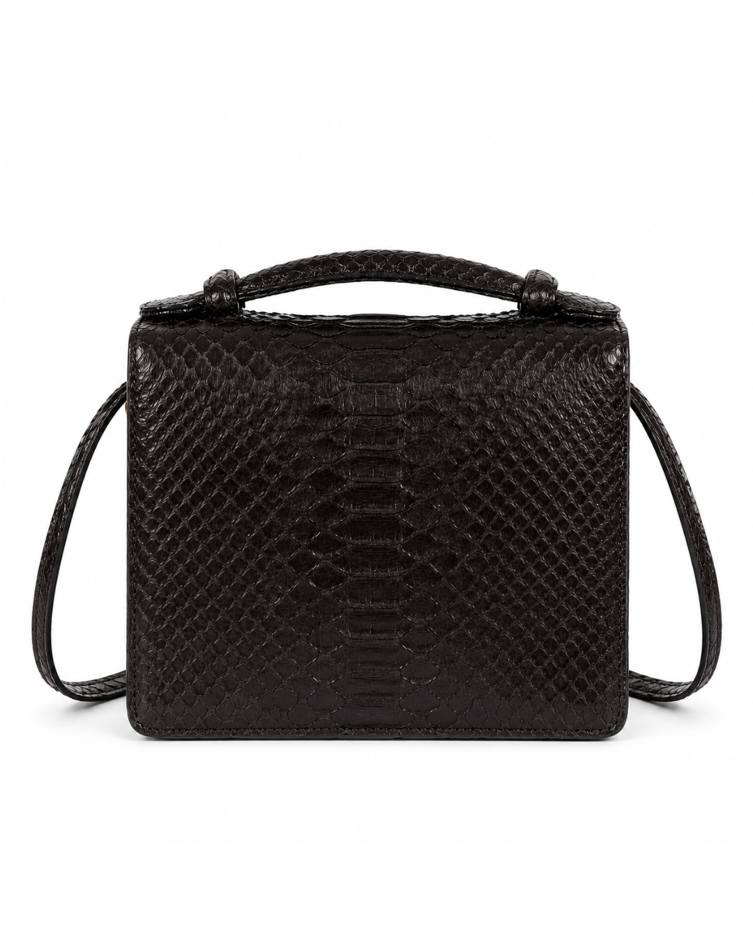 Annapolis Italian Python Leather Handbag Midnight