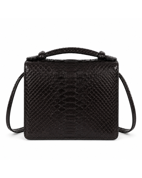 Annapolis Italian Python Leather Handbag Midnight