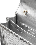 Annapolis Italian Python Leather Handbag Silver