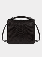 Annapolis Italian Python Leather Handbag Midnight