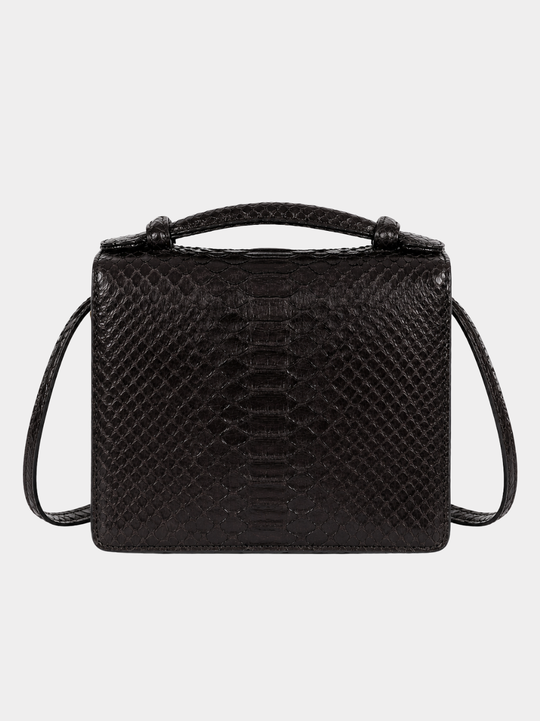 Annapolis Italian Python Leather Handbag Midnight