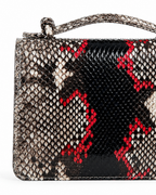 Annapolis Italian Python Leather Handbag Zebra Red