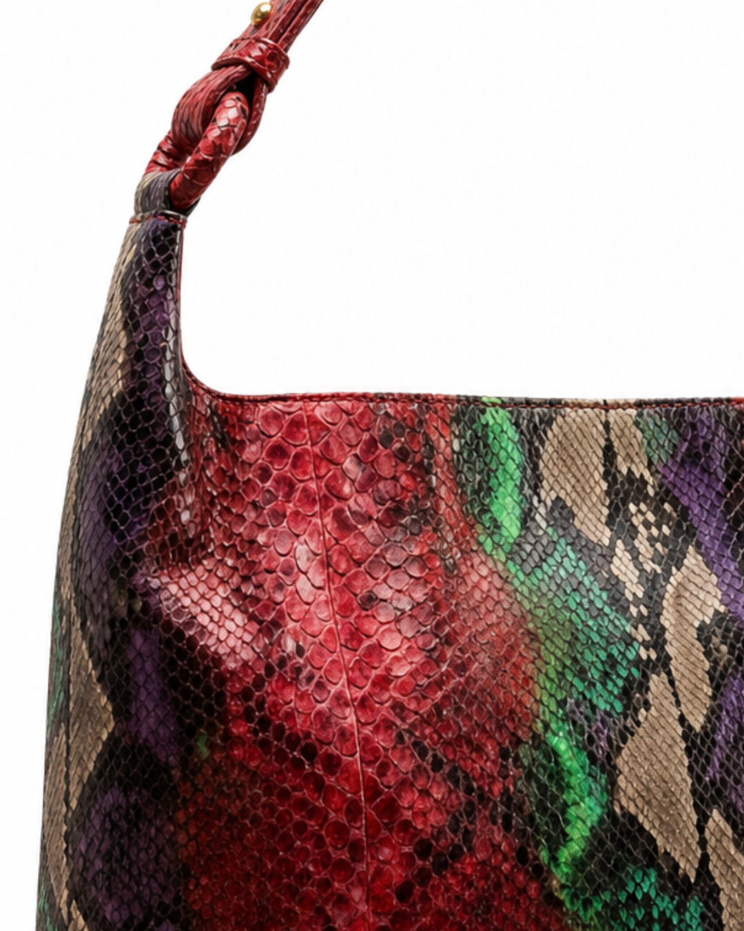 Lamia Italian Python Leather Shoulder Bag