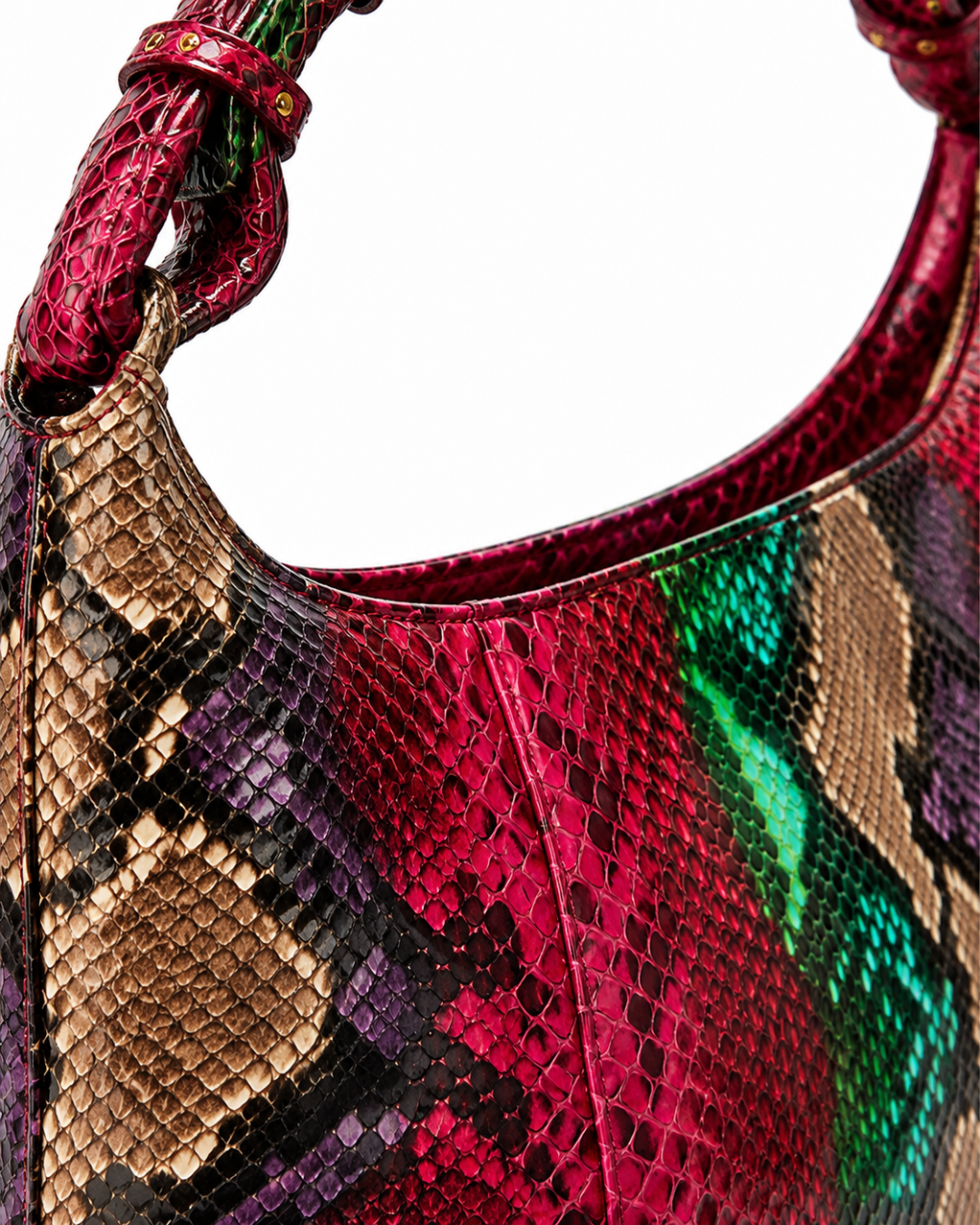 Lamia Italian Python Leather Shoulder Bag